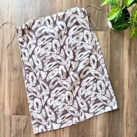 Joe Fresh Drawstring Cowl-Neck Abstract Print Top Gray/White Size M - Picture 10 of 10